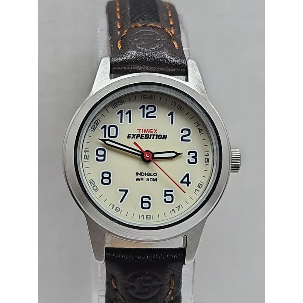 Timex Expedition Field Mini Womens 26mm Indiglo Cream Dial 50M Watch New Battery